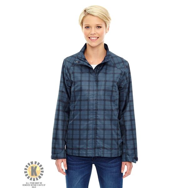 NEW S NORTH END SPORT LADIES BLUE PLAID JACKET