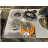 Image 1 : LOT OF ASSORTED SAW BLADES, ELECTRICAL CABLE AND SAFETY CABLE STRAPS