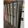 Image 2 : 3 METAL SINGLE 1 DOOR PERSONAL LOCKER SYSTEM 6'H X 1'W X 18"D