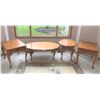 Image 1 : Wood Coffee Table, Oval End Table and 2 Rectangular End Tables
