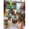 Image 5 : Floral Green Teapot Set, Vases, Assorted Figurines, Ashtrays, Dreams of Glory S. Sherwood