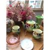 Image 6 : Floral Green Teapot Set, Vases, Assorted Figurines, Ashtrays, Dreams of Glory S. Sherwood