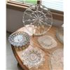 Image 2 : Metal and Glass Wall Vases, Cake Plate and Dome, Crystal and Glass Plates and Ashtray