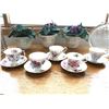 Image 5 : Regency and Royal Albert Teacups and Saucers, Crystal and Glass Plates, Picture Frame, Assorted Silk
