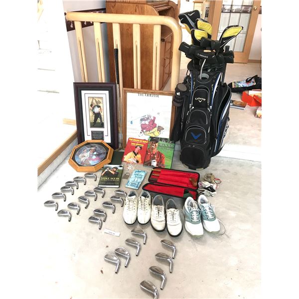 SasQuatch Woods, Lady Rampant Irons, C-Groove Putter, Callaway Bag,Gloves, Tees, 4 Golf Books, Size 
