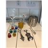 Image 2 : Ice Bucket, Martini Glasses, Flutes, Assorted Short and Tall Glasses, Shot Glasses, Corkscrew, Dolph