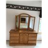 Image 4 : Bedroom Suite: Mirror Dresser, 2 End Tables, Queen Bed? (Does Not Include Mattress,) 4 Drawer Cabine