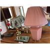 Image 5 : 2 Gorgeous Red and Gold Accent Jeweled Lamps, Rose Lamp and Brass Lamp, Cross, Ship Jewelry Box, Per