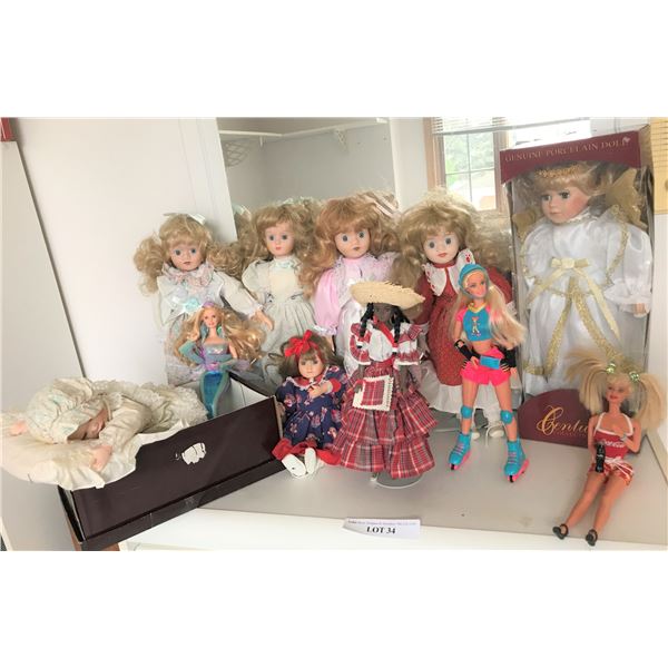 6 Century Collection Genuine Porcelain Dolls and Yolanda Picture Perfect Porcelain Baby with Pillow,