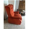 Image 2 : Orange Velvet Reclining Rocking Chair with Swag Lamp