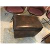 Image 2 : 4 Vintage Pleather Chairs on Casters, Ottoman, Side Table and Swag Lamp