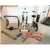 Image 2 : Assortment of Exercise Equipment Including: Ab Roller, Sportex Stepper 1000 Elliptical, Flyte Tensio