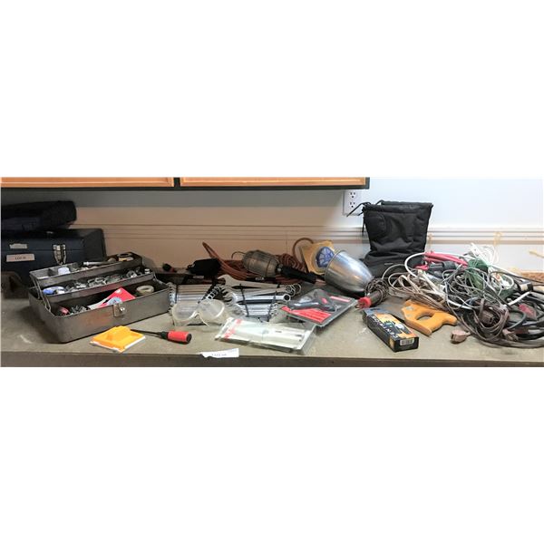 Clamps, Extension Cords, Plumbers Cloth, Shop Lights, Nevada Size 7 Winter Boots, Soldering Iron, Sa