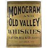 Image 1 : Monogram and Old Valley Whiskies Brass Sign
