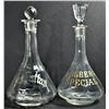 Image 1 : Whiskey Advertising Etched Glass Decanters