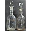 Image 1 : Whiskey Advertising Etched Glass Decanters