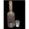 Image 1 : Etched Glass Back Bar Bottle & Shot Glass