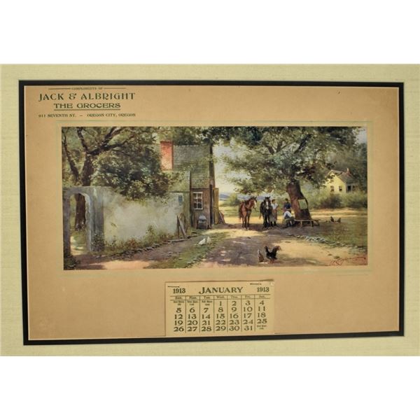 1913 Calendar for Jack & Albright "The Grocers"