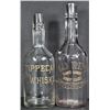 Image 1 : Whiskey Advertising Etched Glass Back Bar Bottles