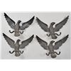 Image 1 : Set 4 Antique Cast Iron Figural Eagle Wall Hooks