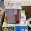 Image 4 : 2 LARGE BOXES OF NEW PENS, SCENTED CANDLES, PLASTIC BAG ROLL, CHALK BOARDS AND MORE