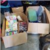 Image 6 : 2 LARGE BOXES OF NEW PENS, SCENTED CANDLES, PLASTIC BAG ROLL, CHALK BOARDS AND MORE