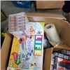 Image 8 : 2 LARGE BOXES OF NEW PENS, SCENTED CANDLES, PLASTIC BAG ROLL, CHALK BOARDS AND MORE