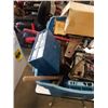 Image 3 : TOTE OF TOOLS, SAWS, SHOP SUPPLIES, HARDWARE ORGANIZER