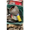 Image 2 : TOTE OF TASK SLEDGEHAMMER, TOOLS AND SHOP SUPPLIES