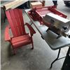 Image 1 : 2 FOLDING WOOD PATIO ARM CHAIRS AND SEA B CUE PROPANE PORTABLE GRILL