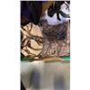 Image 8 : 3 TRAYS OF ESTATE GOODS, PRINTS, STUFFED ANIMALS, PURSES, SUNGLASSES, JEWELRY BOX, CANDLE STICKS AND