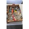 Image 8 : 3 TRAYS OF COLLECTIBLES, PEWTER CREAM AND SUGAR, BAR ITEMS, BAR SPOONS, METAL SKATES, ETC
