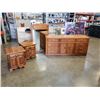 Image 1 : WOOD DRESSER WITH MIRROR AND PAIR OF NIGHTSTANDS