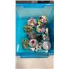 Image 2 : 2 TRAYS OF FIGURES, CHINA FLOWERS, BOSSONS HEADS, ANIMAL FIGURES