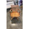 Image 1 : VINTAGE WOOD ROLLING OFFICE CHAIR