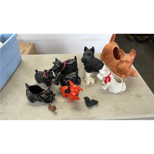 TOTE OF SCHNAUZER DOG FIGURES