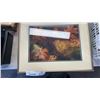 Image 2 : BOX OF COLLECTIBLES, BUTTONS, PORCELAIN FIGURES, FRAMED ETCHING AND PRINT