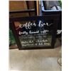 Image 2 : DECORATIVE METAL ART, PHOTO PIN BOARD AND COFFEE BAR FRAMED GLASS PANEL