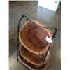 Image 2 : METAL STAND WITH 3 WICKER BASKETS
