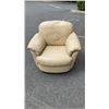 Image 2 : NATUZZI LEATHER LOVESEAT, ARMCHAIR AND OTTOMAN