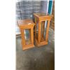 Image 1 : 2 OAK GLASS DISPLAY CABINETS