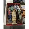 Image 2 : 3 TRAYS OF EASTERN FIGURES, FIGURAL HEAD MUGS, OSTRICH EGG SHELL