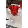 Image 8 : 8 RED AND YELLOW ART GLASS PIECES -  BASKETS, BOWLS, SHOE