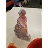 Image 8 : ORANGE AND WHITE ART GLASS SWAN DISH, LADY FIGURE AND LIDDED PEDESTAL DISH
