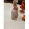 Image 9 : ORANGE AND WHITE ART GLASS SWAN DISH, LADY FIGURE AND LIDDED PEDESTAL DISH