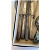 Image 3 : 4 ANTIQUE SILVER KNIVES MARKED .875 AND 2 UNMARKED SPOONS