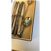 Image 4 : 4 ANTIQUE SILVER KNIVES MARKED .875 AND 2 UNMARKED SPOONS