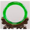 Image 1 : Chinese Green Imperial Jadeite Carved Bangle
