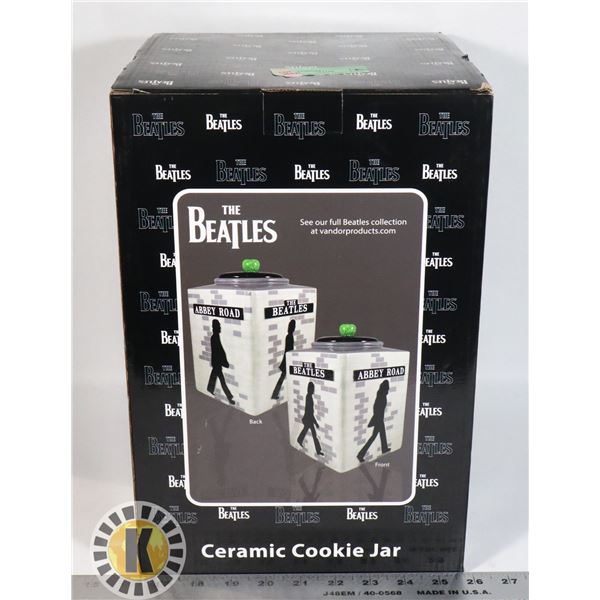 NEW THE BEATLES ABBEY ROAD CERAMIC COOKIE JAR