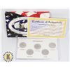 Image 1 : 1999 USA 5 QUARTER PLATINUM PLATED SET WITH COA